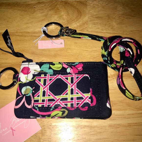 Vera Bradley Zip ID and lanyard in RIBBONS - Picture 3 of 4